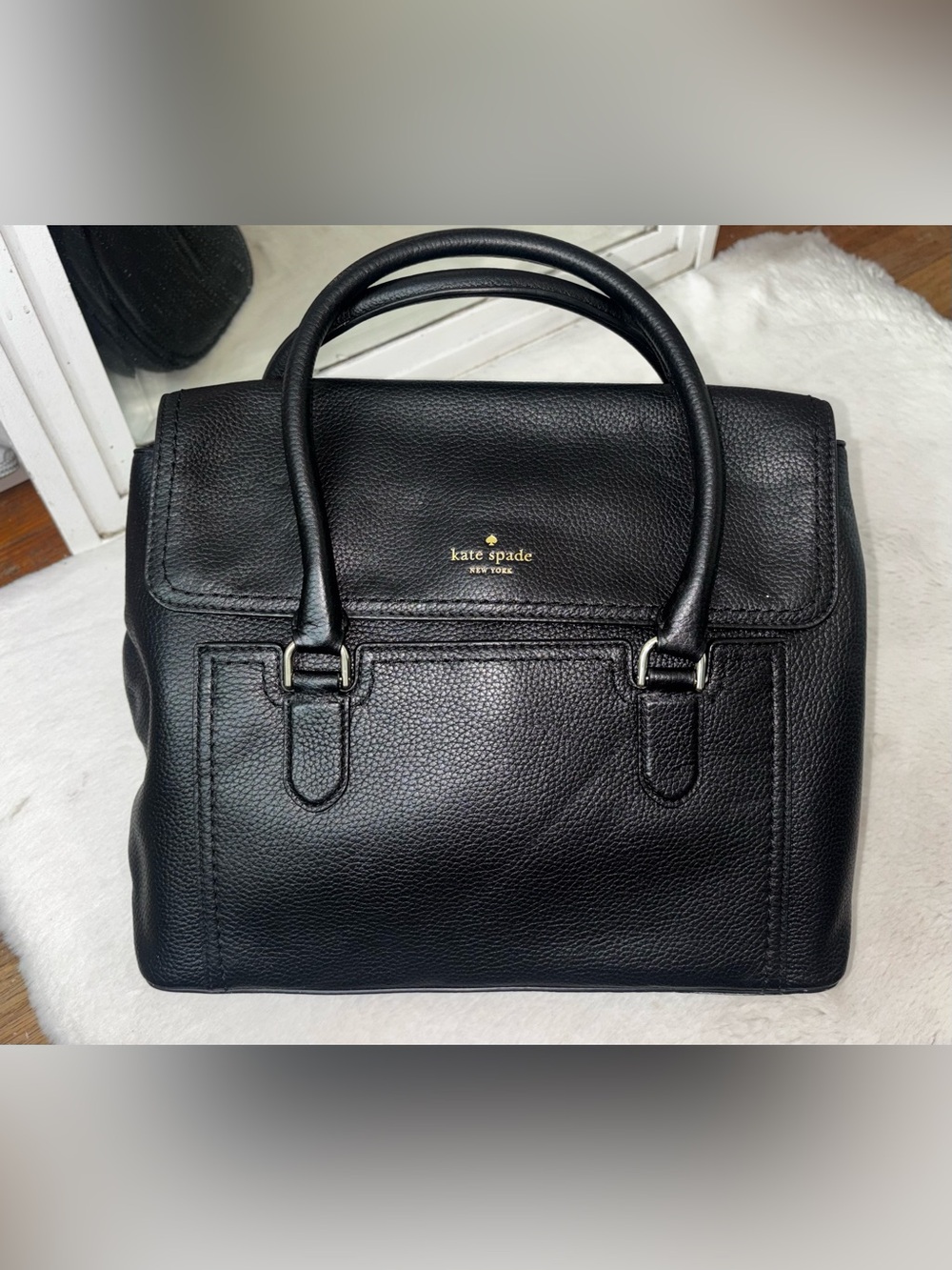 kate spade Black Interior Logo Lining with Gold Accent